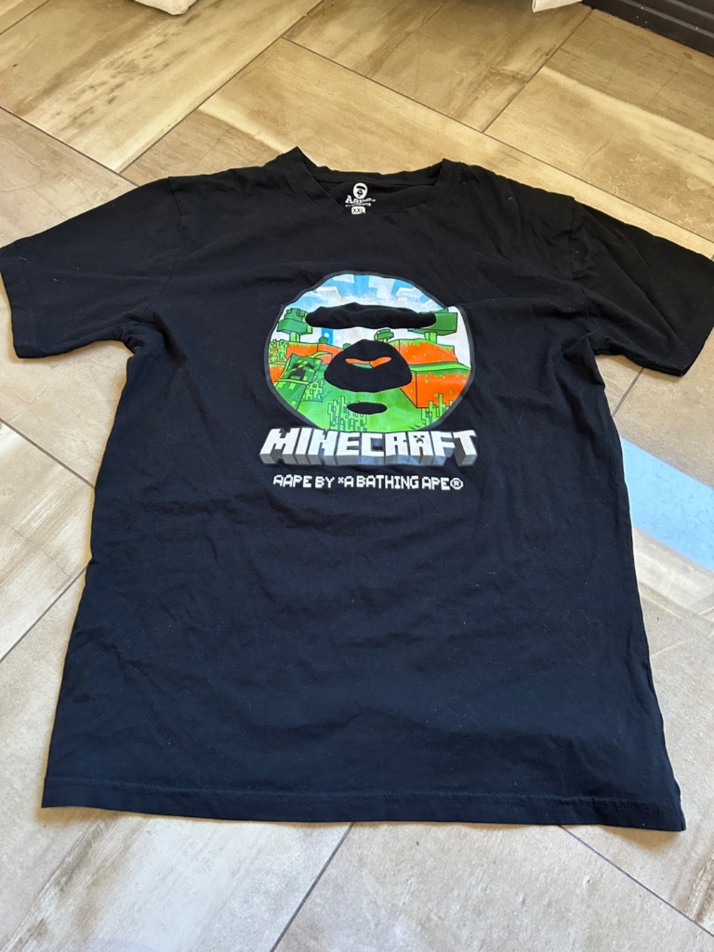Minecraft x A Bathing Ape Black Graphic Tee